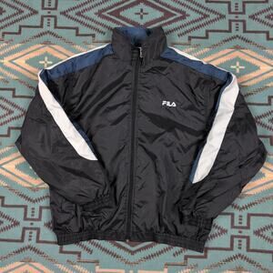 Vintage 90s Fila Windbreaker Jacket FULL Zip Size LARGE Mesh Retro Lightweight